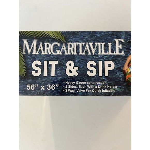 Margaritaville Sit & Sip Pool Float 56"x36" With Side Drink Holder New - Picture 6 of 6